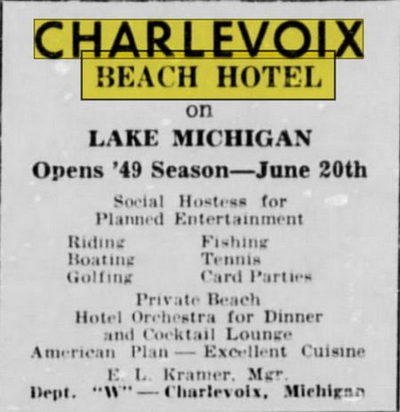 Beach Hotel - May 1949 Ad (newer photo)